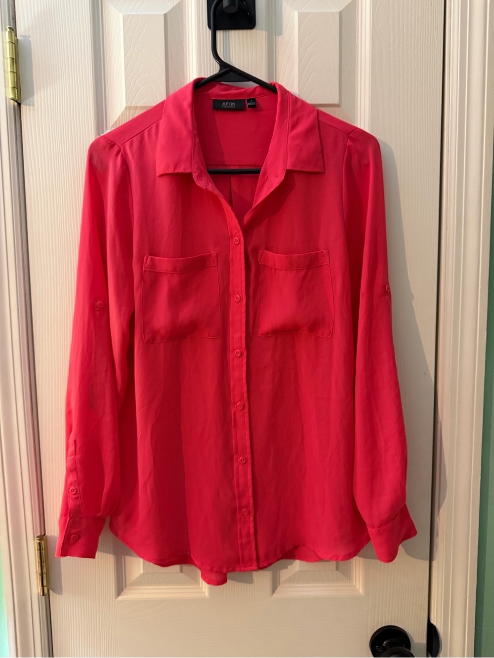 Apt. 9 Dark Pink Button-Front Blouse